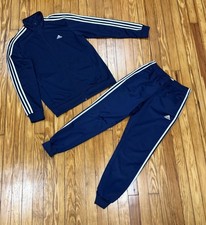 Adidas Essentials 3 Stripes Tracksuit Set Blue Jacket Men  s Size Small / Medium