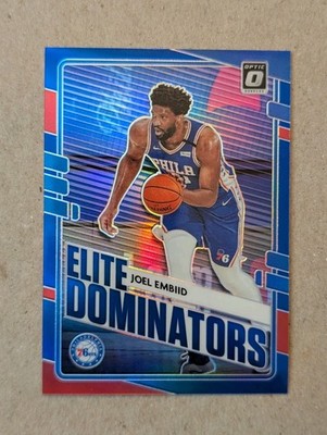 2020-21 Panini Donruss Optic - Elite Dominators Joel Embiid #25 Blue Prizm /49