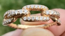 DAVID YURMAN 18K GOLD STAX CHAIN LINK PAVE DI...