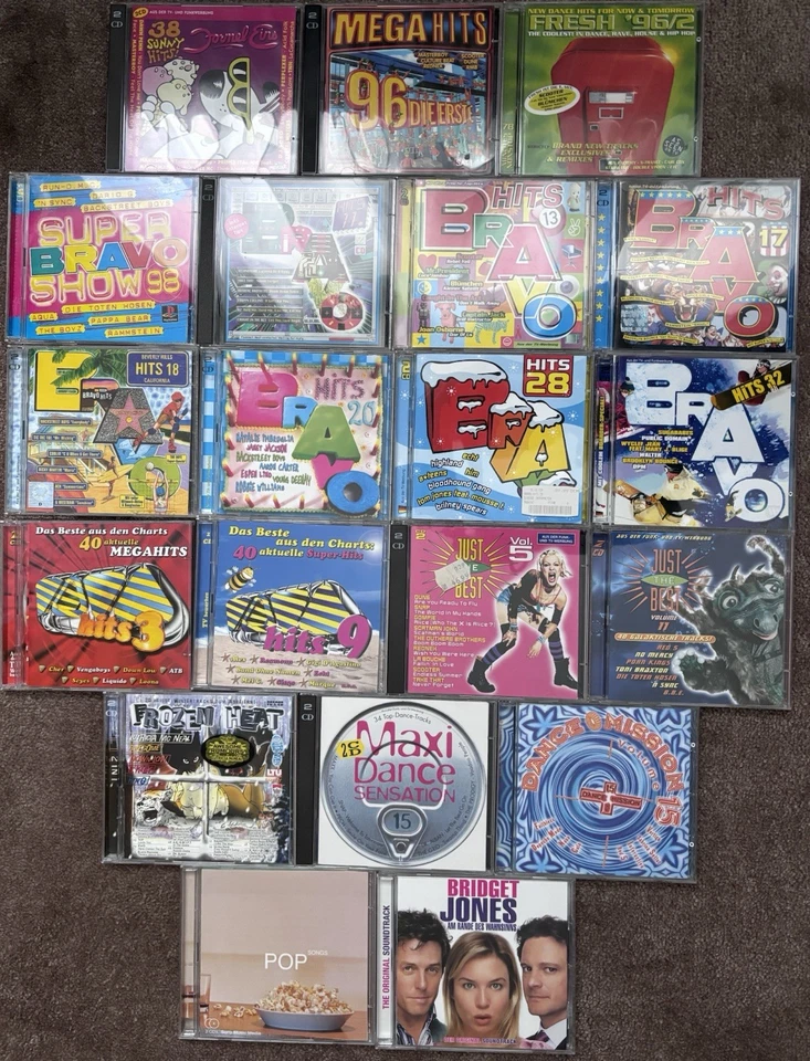 CD Sammlung 90' Jahre bis Anfang 2000er, Sampler, Alben & Maxis insgesamt 75 Stk