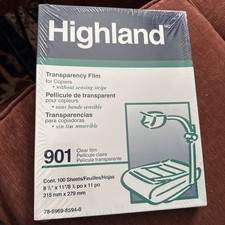 New Highland 901 Transparency Film For Copiers 100 Sheets 8.5"x11" - Sealed