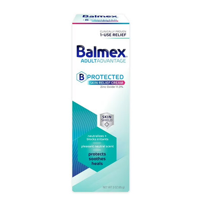 Balmex Adult Care Rash Cream Zinc Oxide 11.3% Soothe Protect Skin Odor Free 3oz