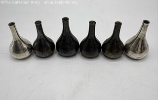 2.3LB (6) Vintage Dansk Silver Plated Teardrop Miniature Candle Holders