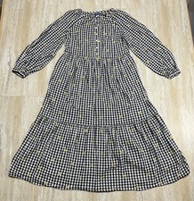 Old Navy Womens Size S Black White Gingham Yellow Daisy Floral Dress Cottagecore