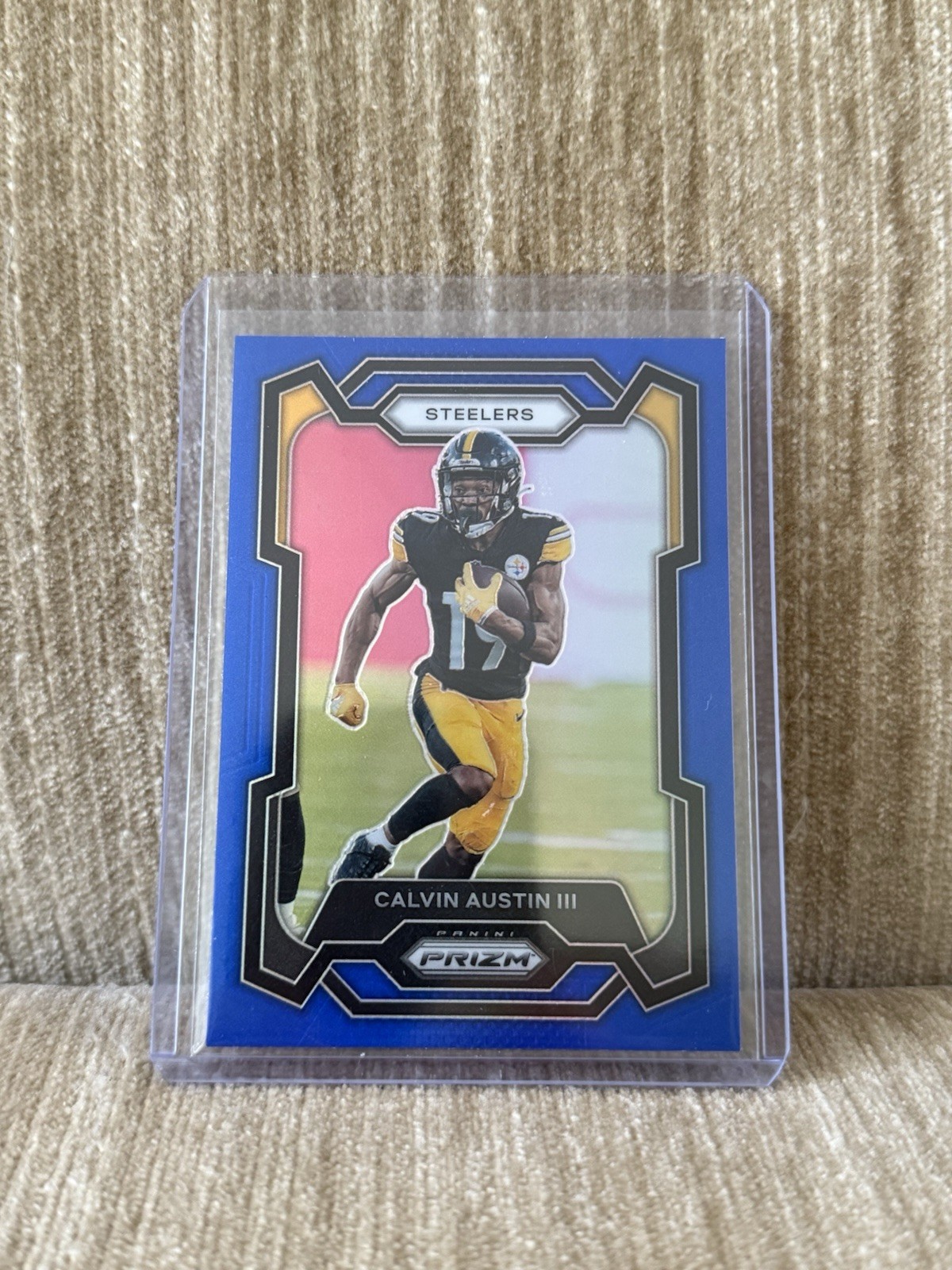 2022 Panini Prizm Football #338 Calvin Austin III Retail Blue SSP Steelers