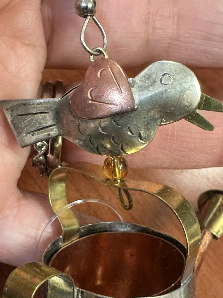 Lata de riego para pájaros adorno de metal mixto jardín jardinería  Foto 3 de 4