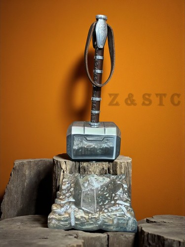 Martillo Thor Mjolnir plateado - réplica de metal a escala 1/1 | utilería de cosplay MCU Avengers - Imagen 12 de 16