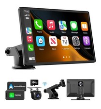 Portable Carplay Screen for Car, 9" Wireless Carplay Touchscreen with 4K Dash