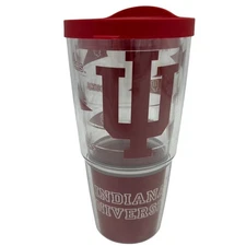 Tervis Indiana University Hoosiers Travel Tumbler Clear Red 24oz College