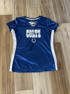 NFL Team Apparel Women's Indianapolis Colts Football Jersey Lace Up Bling Size M