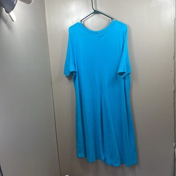 Athleta Blue Scoop Neck Tunic Dress Athletic Casual Comfortable - Image 4 of 4
