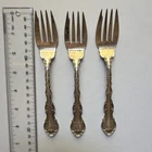 Gorham Strasbourg Sterling Silver Salad Forks Set of 3 6.5” Antique No Monogram