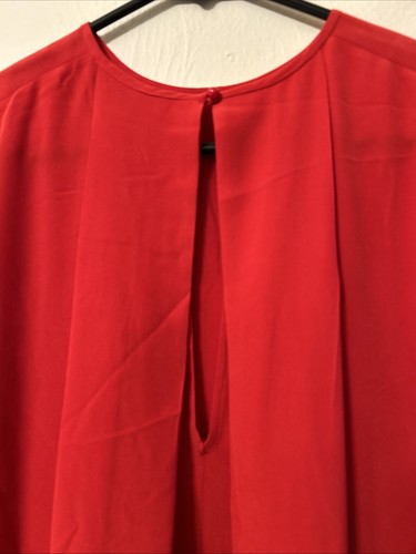 NWT Equipment Silk Blouse in Red Sz S Knots & Pleats - Picture 4 of 5