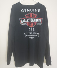 Harley Davidson Mens Shirt 3XL Long Sleeve Crew Neck Genuine Motorcycles Black