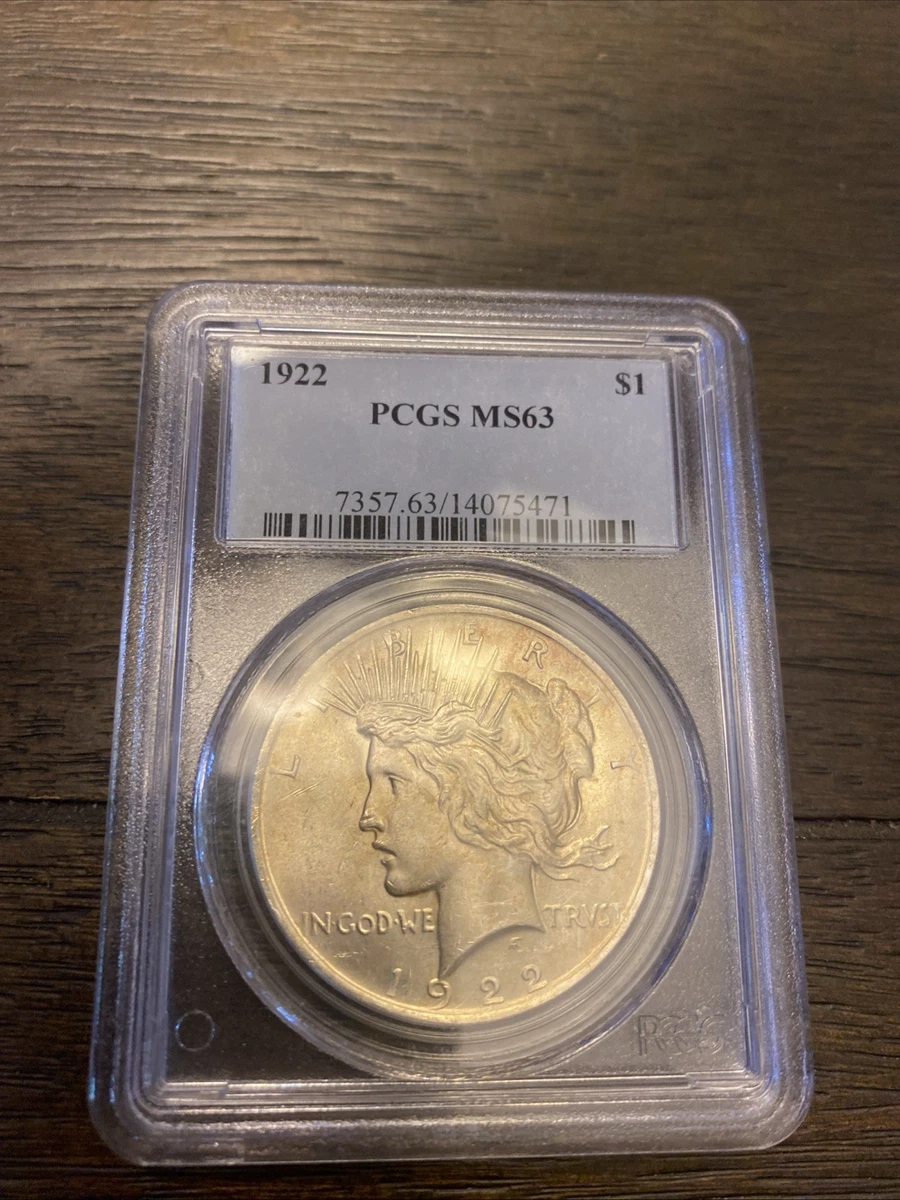 25+ MS 63 Graded 1922 Year Peace Dollars (1921-1935) for sale