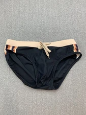 UXH Low Rise Swim Briefs Swimsuit Bottoms Men's M* Tan Black Drawstring Comfy