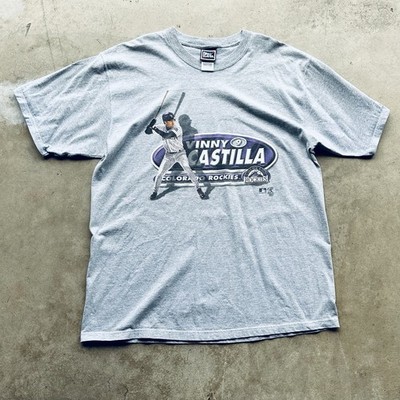Vintage Pro Player T Shirt Vinny Castilla MLB Colorado Rockies 90s Size XL 