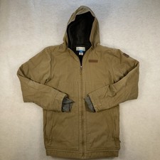 Columbia Youth Loma Vista Hooded Jacket Brown Gray Fleece Lined Size XL