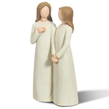 Mother Daughter HandPainted Statues Figurines Sculpted Memorial Gift
