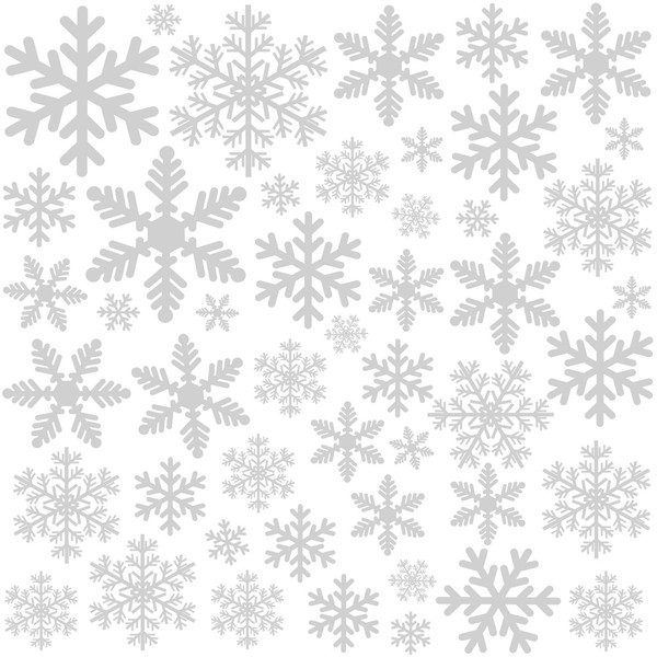 Weihnachten Fensterbilder Schneeflocken Fensterdeko Statisch Haftend PVC 156 Stk-image