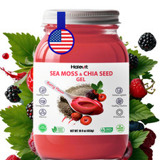Wildcrafted Irish Sea Moss Gel  Sea Moss, Chia Seeds, Berry  16 Oz Made in USA