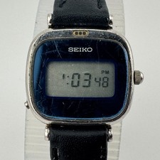 Vintage Seiko Digital Quartz Watch B137-4010 Women Silver  For Parts Repair