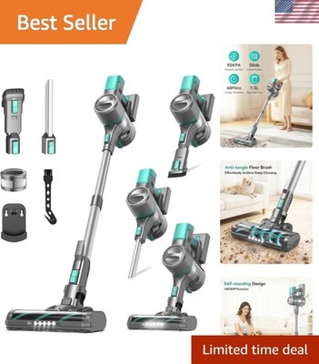 S10K Cordless Vacuum Cleaner, 55Kpa 60mins Lightweight Stick Vacuum with Powe...