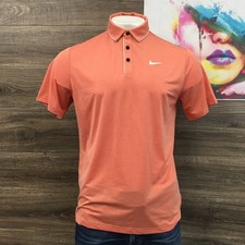 Nike Tour Dri Fit Golf Polo Shirt Men's Orange Short Sleeve Performance Size M