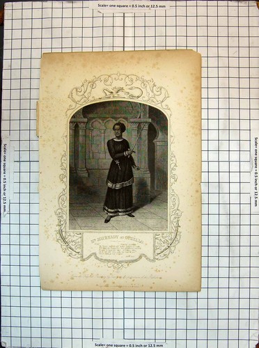 Original Old Antique Print Portrait Mr Macready Othello Theatre Actor
