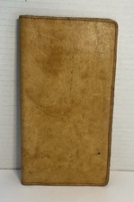 VTG Brown Tan Leather Bi-Fold Large Passport Holder ID Travel Organizer Wallet