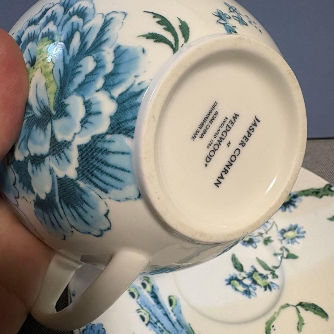 Wedgwood Jasper Conran Chinoiserie Cup & Saucer Green / White Set