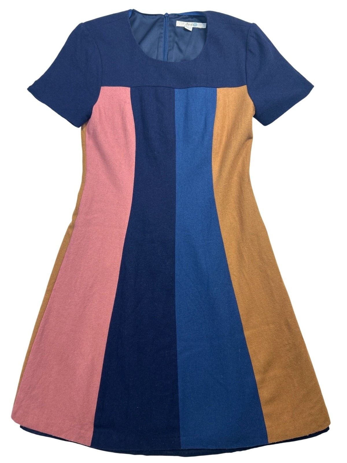 Boden Panel Patsy Colorblock Dress Women's Sz 6L Wool Blend Preppy Office Career