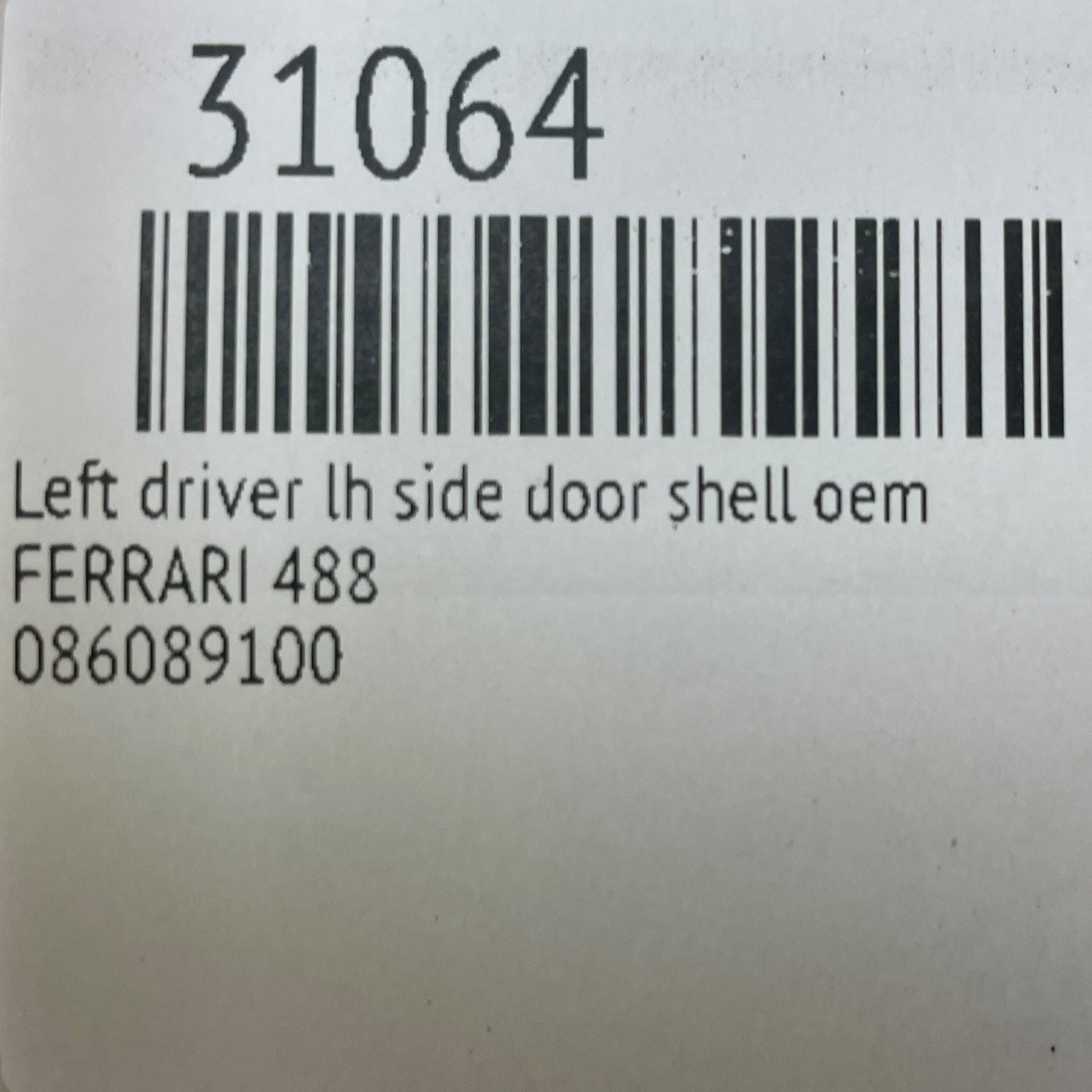Ferrari 488 2015-2019 Left Door frameworks Set P/N 086089100