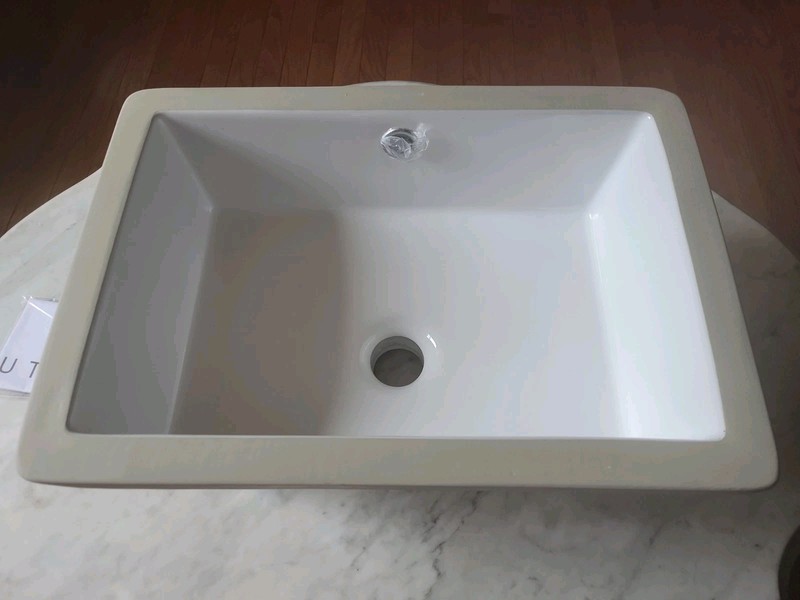 17"x 12" H-LUF1812 Rectangle Ceramic Undermount Bathroom Or Garden Sink White 