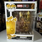 Funko Pop 378: Marvel Studios First Ten Years Groot Figure NIB Gold Chrome