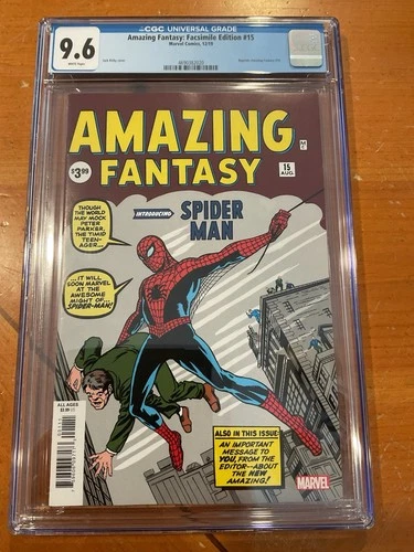 Amazing Fantasy #15 Facsimilie Edition 1st Appear of Spider-Man CGC 9.6