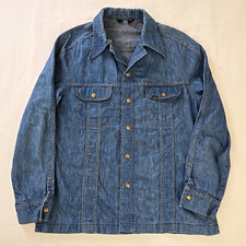 Vintage 70s Lee Jeans Denim Western Shirt Jacket Snap Button Front Men's L USA