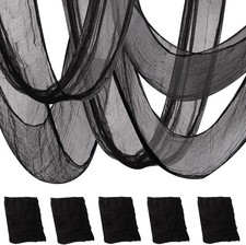5PCS Halloween Creepy Cloth Decoration,30 72inch Black Spooky Fabric Cloth Scary
