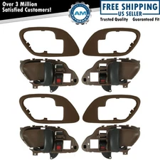 Brown Inside Inner Interior Door Handle w/ Bezel Set Kit for Chevy Pickup Truck