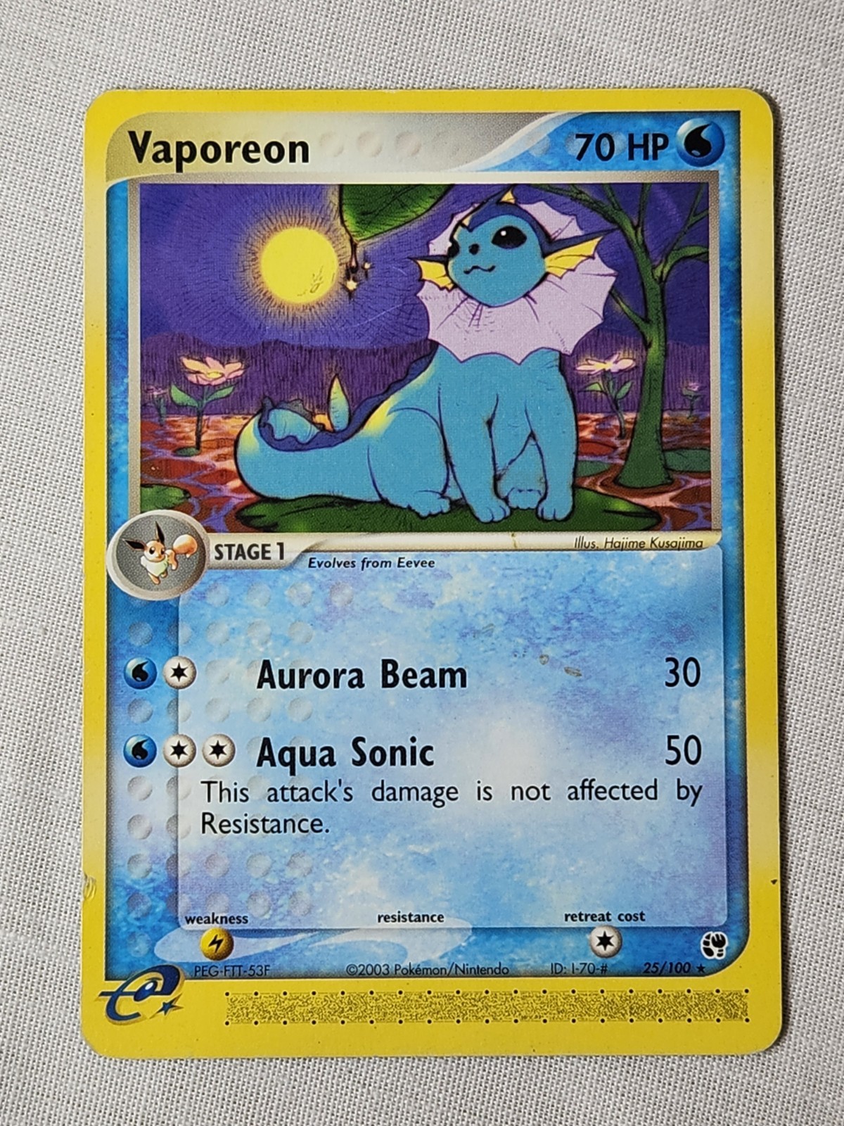 Played (LP) Vaporeon - Non-Holo #25 Sandstorm Pokemon TCG