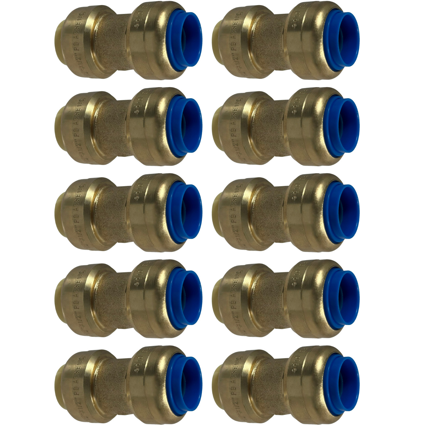 10 Pack XFITTING 1/2" Push Fit x 1/2" PB (Polybutylene) Conversion Coupling