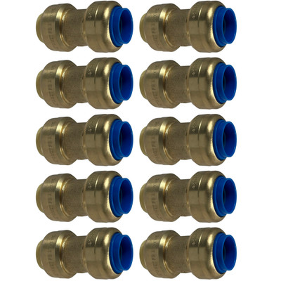 10 Pack XFITTING 1/2'' Push Fit x 1/2'' PB (Polybutylene) Conversion Coupling