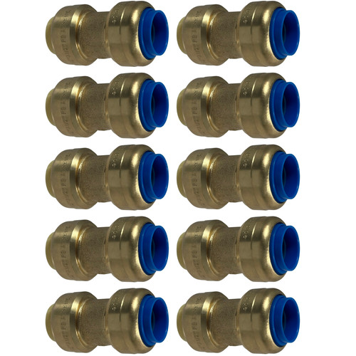 10 Pack XFITTING 1/2" Push Fit x 1/2" PB (Polybutylene) Conversion Coupling