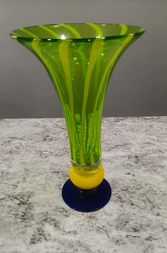Vintage Hand Blown Art Glass Vase Murano Style
