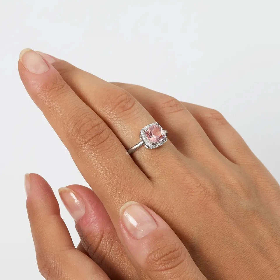 Anello Donna Amen RQUABBM0Z3 Argento Regolabile Pietra Rosa Zirconi - Immagine 2 di 4