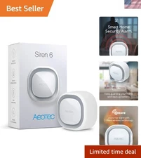 Smart Z-Wave Siren 6: Powerful 110dB Alarm with Strobe Light and Battery Support