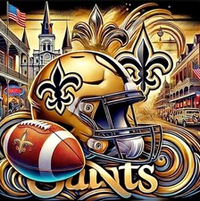 2 New Orleans Saints Full Color Waterproof Vinyl STICKERS 4.1x4 Car Decals