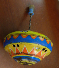 Vintage Ohio Art Lithograph Tin Metal Toy Spinning Top - WORKS Circus Animals