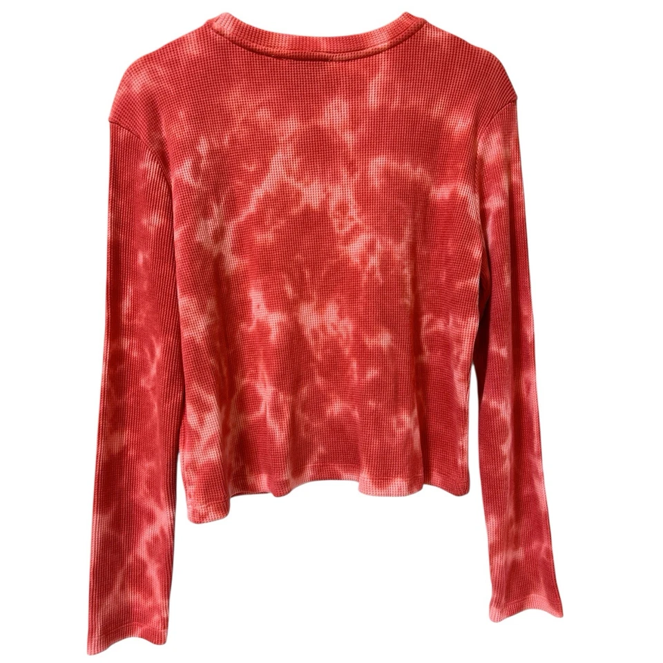 Anthropologie Shirt Women Medium Petite Red Thermal Boho Western Vampire Goth - Image 2 of 4