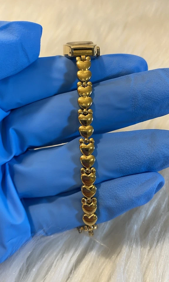 Vintage Women’s Seiko Gold Heart Link Bracelet Watch Rare Wind Up Works Japan - Image 3 of 4